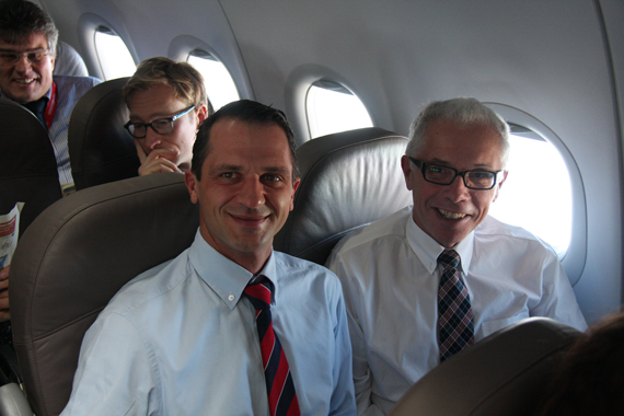 Christian Lesjak und Wolfgang Prock Schauer an Bord des A321