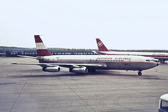 Diese 1969 von der Sabena gemietete Boeing 707-329 wurde von der AUA auf der Strecke Wien - New York eingesetzt - Foto: Frank Ebeling