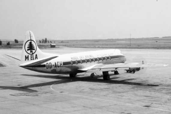 1959 besuchte diese Vickers Viscount der MEA Schwechat - Foto: Archiv AAM