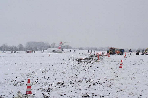 Die Fokker an der Unfallstelle - Foto: BFU