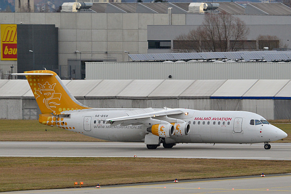 Malmö Aviation kam mit zwei RJ100.