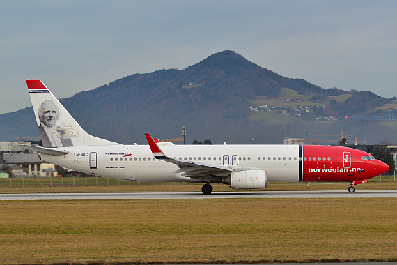 Flughafen Salzburg Winterspotten Jänner 2014 Norwegian Boeing 737-800 LN-NOC TakeOff_1 Foto PA Austrian Wings Media Crew