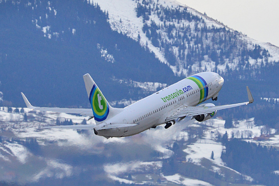 Transavia steuerte Salzburg mit Boeing 737-700 und 737-800 an.