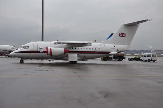 Wie üblich kam die Englische Delegation mit der BAe 146-100 CC.2, ZE700, RAF Queen’s Flight Wie üblich kam die Englische Delegation mit der BAe 146-100 CC.2, ZE700, RAF Queen’s Flight