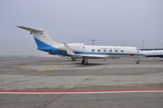Dauergast am WEF ist diese Gulfstream G-IV-X, XC-LMF, der Mexikanischen Navy Dauergast am WEF ist diese Gulfstream G-IV-X, XC-LMF, der Mexikanischen Navy