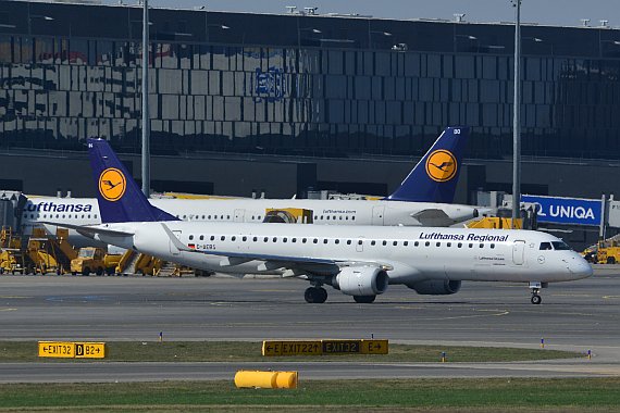 Embraer E195 von Lufthansa Cityline in Wien: Ersetzen diese Jets möglicherweise schon bald die Fokker bei der AUA?