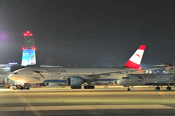 AUA AUstrian Airlines Boeing 777 OE-LPE Ankunft Wien_1 Huber Austrian Wings Media Crew