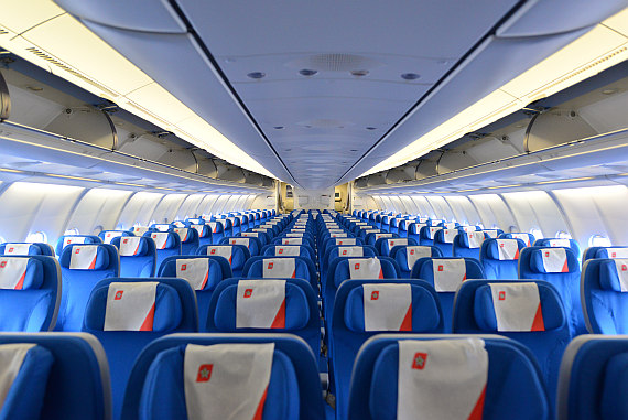 Blick in die Economy Class. Blick in die Economy Class.