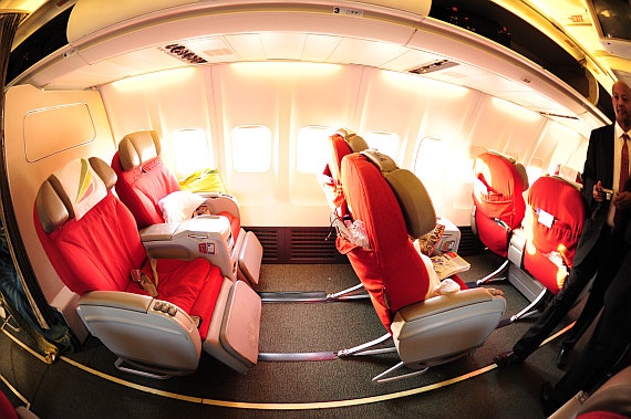 Blick in die Business Class Blick in die Business Class