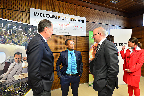 Ethiopian Airlines Erstlandung Gespräch Foto PA Austrian Wings Media Crew