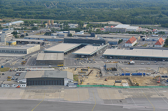 Die Baustelle aus der Luft gesehen