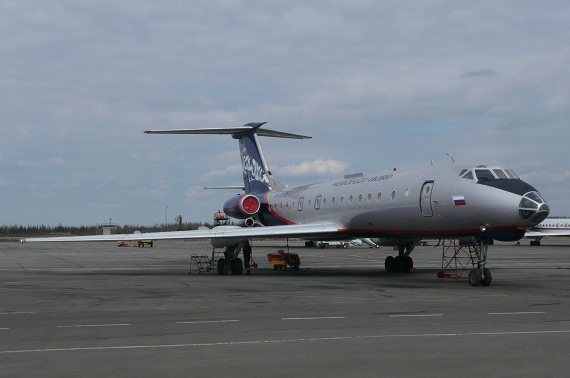 Eine TU-134A des „Heimcarriers“ Aeroflot Nord, heute heißt die Airline Nordavia.