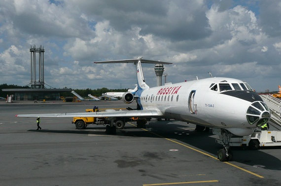 Die TU-134 steht für einen Flug nach Arkhangelsk bereit.