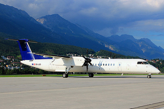 AUA Austrian Airlines Q400 neutral OE-LGO_Innsbruck Foto Christian Schöpf_1