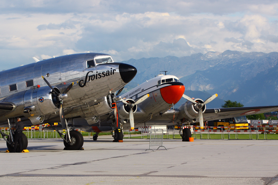 DC-3 aus der Schweiz und Dänemark am Flughafen Salzburg - Foto: Christian Zeilinger