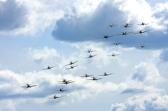 Formationen wie der "Balbo" in Duxford wären vor zwanzig Jahren noch undenkbar gewesen (Foto: PW)