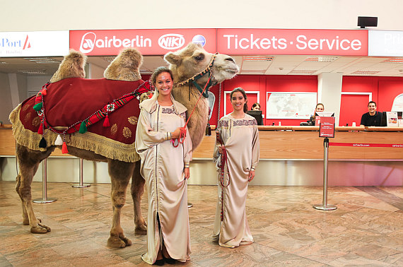 Keine Sorge: NIKI-Passagiere müssen nicht auf dem Kamel nach Abu Dhabi reiten sondern können trotzdem den modernen Airbus nehmen ... ;-) Keine Sorge: NIKI-Passagiere müssen nicht auf dem Kamel nach Abu Dhabi reiten sondern können trotzdem den modernen Airbus nehmen ... ;-)