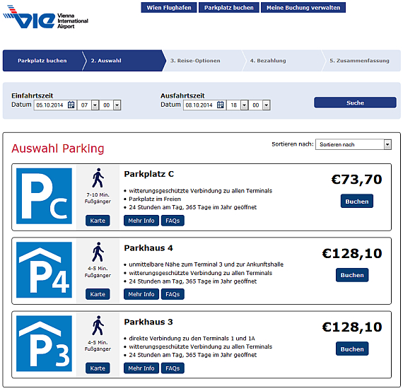 Parkgebühren am Flughafen Wien - nicht nur der Vergleich lohnt sich, sondern meist auch der Erwerb einer Zeitwertkarte.