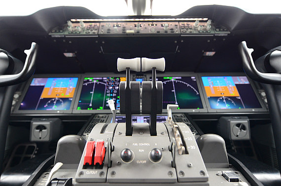 Obwohl das Cockpit modernsten Fly by Wire Standards entspricht ...
