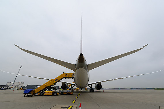 Qatar Airways Boeing 787 Dreamliner A7-BCE Heck Foto PA Austrian Wings Media Crew