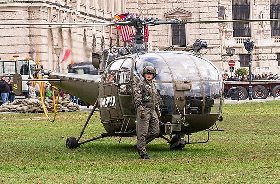 Bundesheer Alouette III Heldenplatz 2014 Foto Markus Dobrozemsky