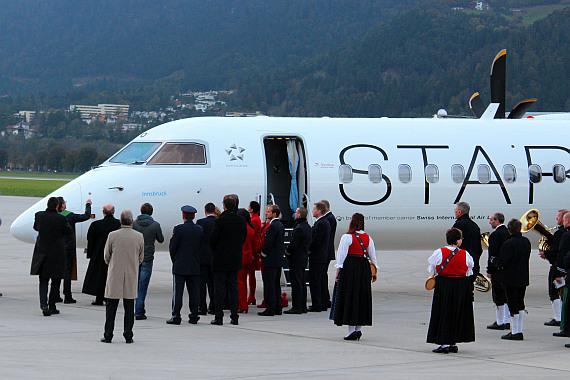 OE-LGO Taufe AUA Austrian AIrlines Flughafen Innsbruck 26. Oktober 2014 Foto Christian Schöpf_3
