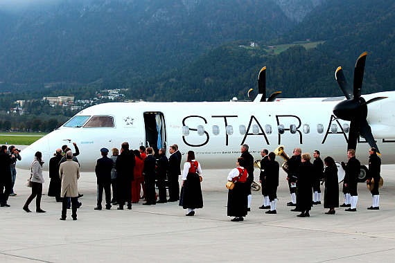 OE-LGO Taufe AUA Austrian AIrlines Flughafen Innsbruck 26. Oktober 2014 Foto Christian Schöpf_4