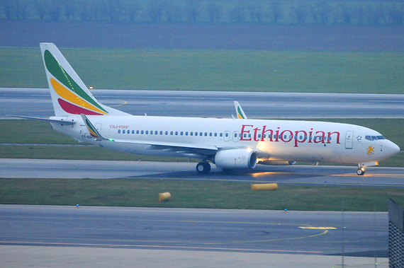 Die äthiopische Delegation reiste mit dieser Boeing 737 zur UNO-Konferenz in Wien an - Foto: Austrian Wings Media Crew