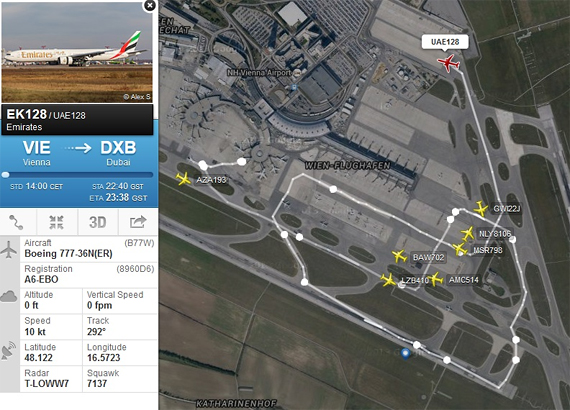 Screenshot: Flightradar24.com