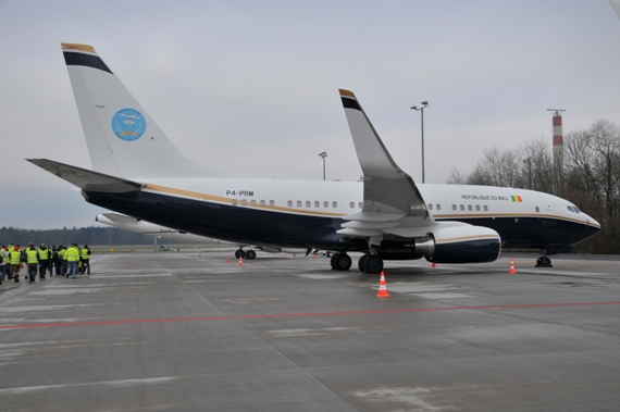 Ein Highlight und Exot in ZRH war natürlich diese B737-7BC(BBJ), P4-PRM der République du Mali