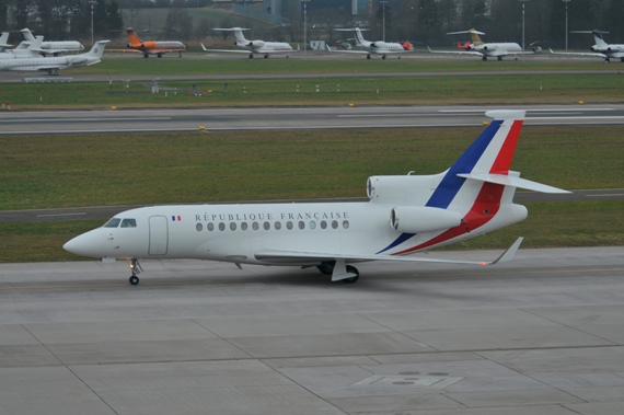 Schon fast Bescheiden gab sich diese Falcon 7X, F-RAFA der République Française