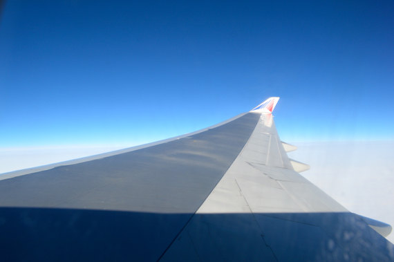 Der Flügel biegt sich merklich während des Reisefluges. Der Flügel biegt sich merklich während des Reisefluges.