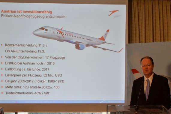 Embraer-Jets als Fokker-Nachfolge beschlossen - Foto: Austrian Wings Media Crew Embraer-Jets als Fokker-Nachfolge beschlossen - Foto: Austrian Wings Media Crew