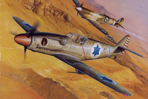 Tschechische Me-109, genannt Avia-S199, bildeten den Grundstock der israelischen Luftwaffe uns sicherten das Überleben des jungen Staates, in dem die Überlebenden der Shoa eine neue Heimat gefunden hatten - Grafik: Archiv Georg Mader via Squadron Pallas