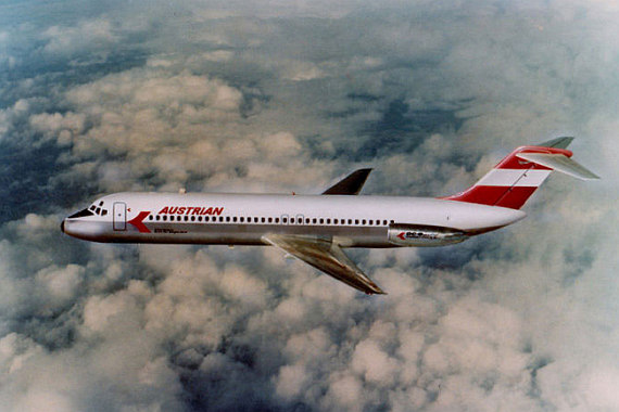 DC9-32 der AUA im Flug.