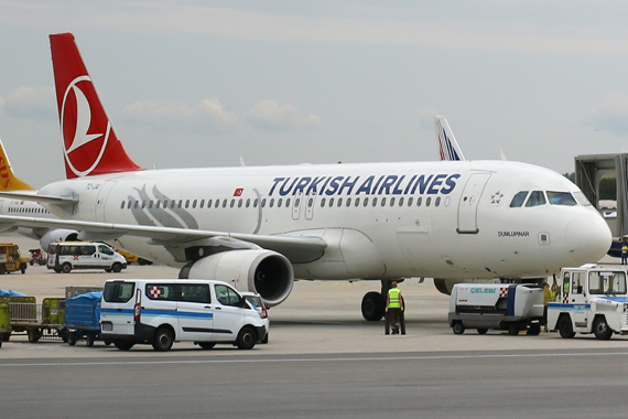 Airbus A320 von Turkish Airlines am Apron des Flughafens Wien- Foto: Christian Zeilinger