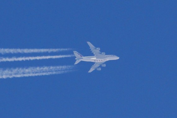 A380 von Qatar auf Reiseflughöhe - Foto: Christian Schöpf für Austrian Wings