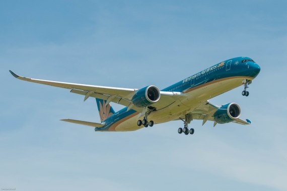 Vietnam Airlines erster A350 Ankunft Hanoi am 1Juli2015 Foto Christian Schenkl_2