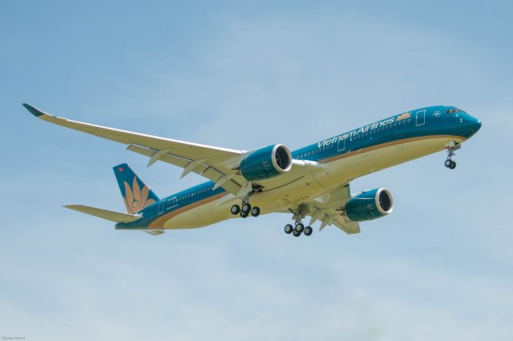 Vietnam Airlines erster A350 Ankunft Hanoi am 1Juli2015 Foto Christian Schenkl_3