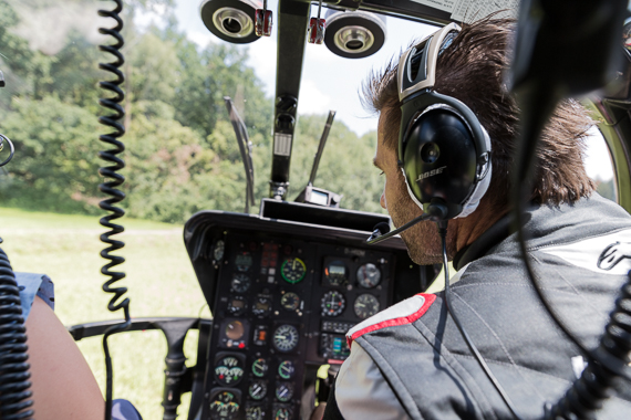 Red Bull Air Race Spielberg 2015 Media Day Hannes Arch Cockpit BO105 BO-105 Peter Hollos - PH5_6685