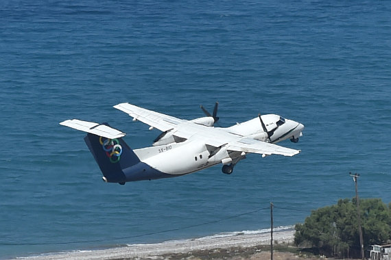 Dash 8-100 von Olympic beim Start, Symbolbild - Foto: Huber / Austrian Wings Media Crew