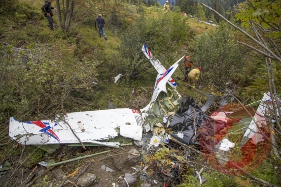 Die abgestürzte Maschine - Foto: mit freundlicher Genehmigung der FF Flachau