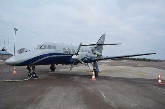 Die schneidige Jetstream in Kuressaare am Vorfeld