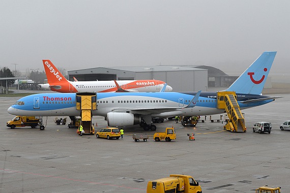 Britische Airlines dominierten das Bild auf dem Vorfeld. Britische Airlines dominierten das Bild auf dem Vorfeld.