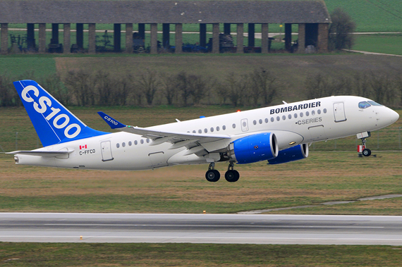 Bombardier CSeries CS100 Start Flughafen Wien - Foto: AWMC