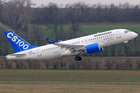 Bombardier CSeries CS100 Start Flughafen Wien - Foto AWMC