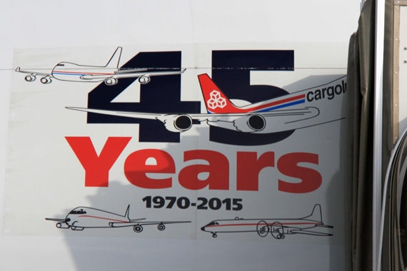 Cargolux Boeing 747-8F LX-VCM 45 Jahre STicker Foto Austrian Wings Media Crew