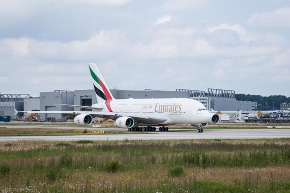 Ingrid Muhr Emirates Airbus A380 A6-EUB Start in Hamburg Finkenwerder nach Wien am 21. Juni 2016_002