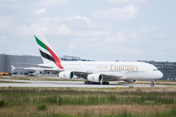 Ingrid Muhr Emirates Airbus A380 A6-EUB Start in Hamburg Finkenwerder nach Wien am 21. Juni 2016_003
