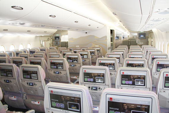 Economy Class im Unterdeck des A380
